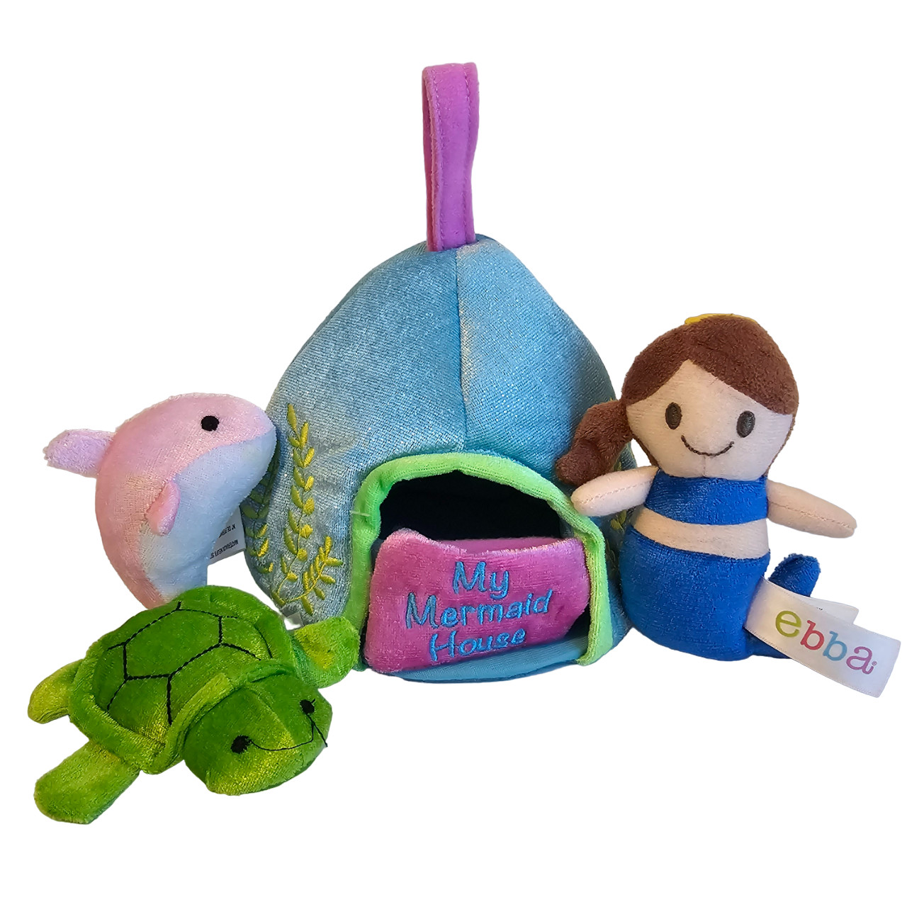 Ebba Aurora World My Mermaid House Plush Set Dolphin Turtle 