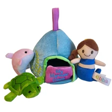 Ebba Aurora World My Mermaid House Plush Set Dolphin Turtle Doll Blue Home *Read