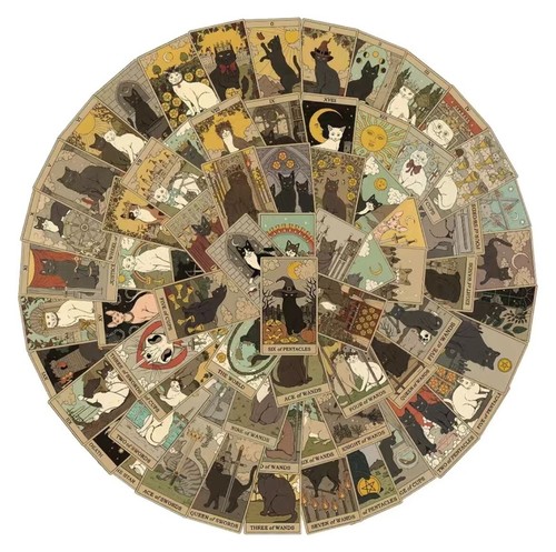 Pack of 72 mini Cat Tarot cards/stickers Beautiful cats make a great display! - Picture 3 of 4
