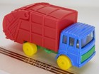 Maisto  Garbage/Refuse Truck Blue/Red COE Style about 3" Long 1:64 Scale