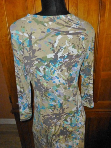 CABi Paint Slpatter Abstract Print Jersey Stretch 3/4 sleeve Gallery DRESS M - Bild 6 von 7