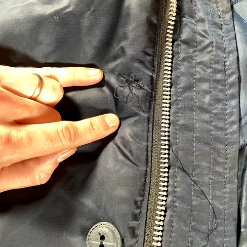 Vintage Arctic Snorkel Parka Jacket Mens 42 Blue Military Faux Fur Distressed - Picture 10 of 20