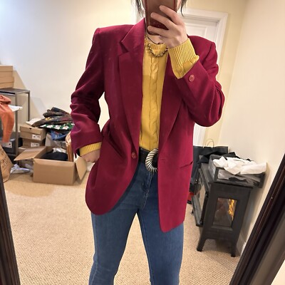 Pendlenton Women's Blazer 100% Virgin Wool Size Large Dark Red Vintage