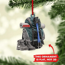 Hiking Bag Personalized Ornaments, Hiking Christmas Ornament