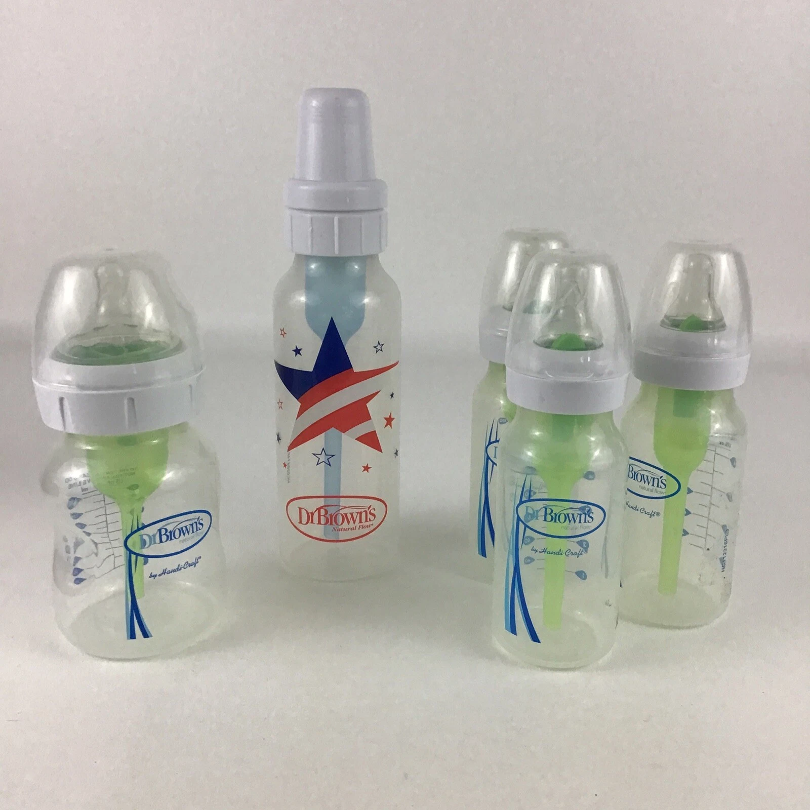 Dr Brown's Natural Flow Anti Colic Baby Bottles Internal Vent System Lot Of 5