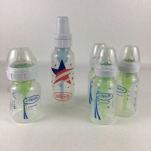 Dr Brown's Natural Flow Anti Colic Baby Bottles Internal Vent System Lot Of 5
