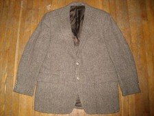 VTG MENS 42 LARGE HARRIS TWEED WOOL BLAZER SUIT 2 BUTTON JACKET SPORT COAT 8