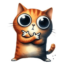 Wall Decal Sticker Cute Funny Cat Wall Sticker 18X18cm Large