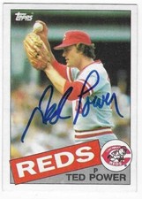 TED POWER 1985 TOPPS AUTOGRAPHED SIGNED # 342 CINCINNATI REDS