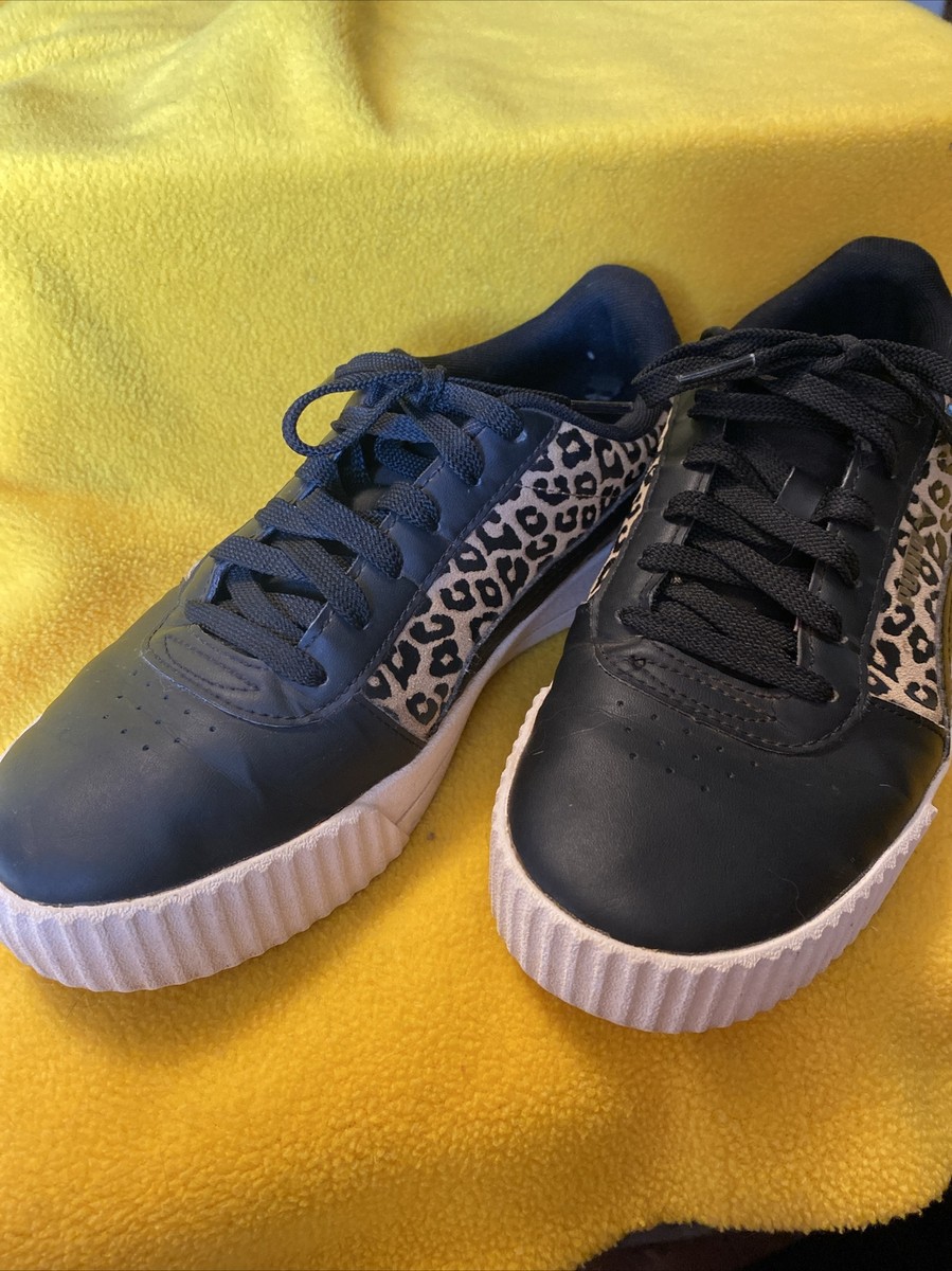 Puma Carina Wedge Sneakers-black Leopard-womens sz8