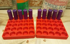 16 Gauge Shot Shell Reloading Tray/Block  25 Shells - 2 Pack - Bright Red