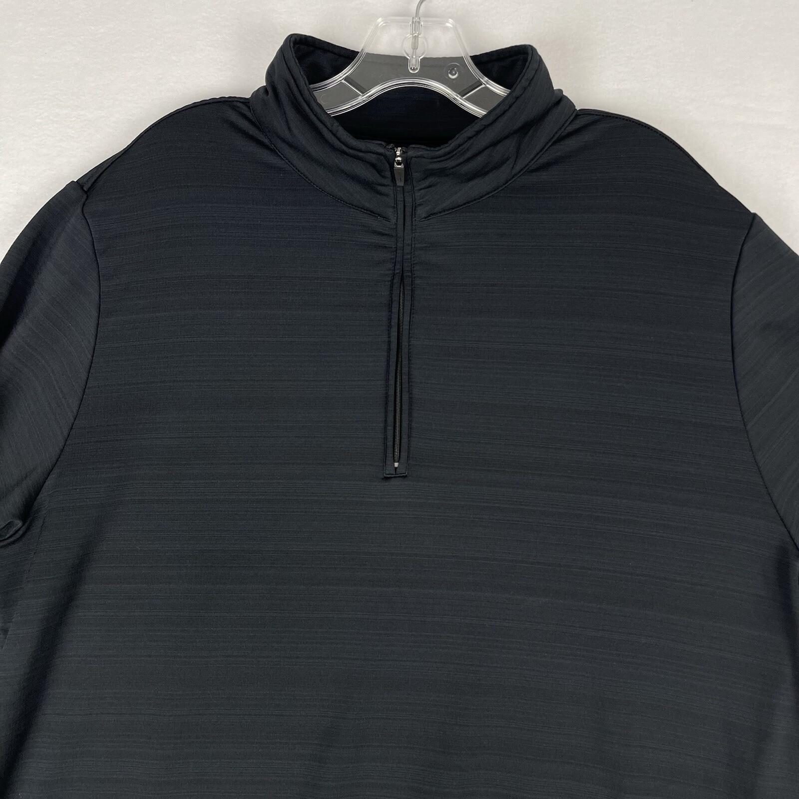 Criquet Feather Performance Pullover 1/4 Zip Mens XL Black Golf Heather Stretch