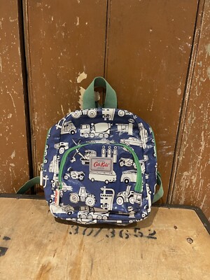 Cath Kitston Kinder Rucksack Tasche dunkelblau LKW Traktoren grün verstellbare Träger