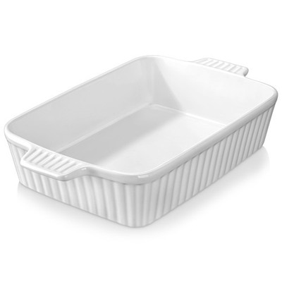 MALACASA 9x13 Ceramic Baking Dish, 4.4 Qt Rectangular Casserole Pan with Handles