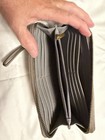 Fossil Brown Zip-Around Wristlet Wallet w/ Wrist Strap Logo Credit Card — photo 4