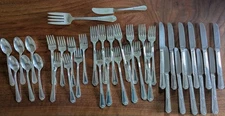 Vintage Art Deco WM ROGERS MFG IS Silverplate FIDELIS Flatware Partial Set 39pc