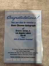 🔥2025-26 Bowman Basketball Bronny James  Jr Auto  BCA-BR Los Angeles Lakers 🔥
