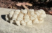 Vintage White Bow Lace and Faux Pearl Hair Clip Handmade In France
