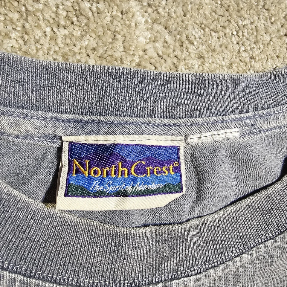 Camiseta De Colección Años 90 Desteñida Azul Pizarra Cuadrada Pesada Para Hombres 2XL Patín Emo Thrashed Punk Foto 4 de 4