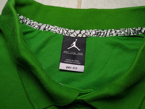 Jordan Men's XXLT Dri Fit Golf Polo Shirt Green Jump Man Logo Cotton - Picture 4 of 7