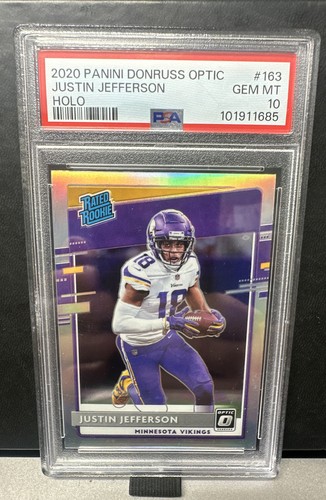 2020 Donruss Optic - Rated Rookies Justin Jefferson #163 Holo Prizm (RC) PSA 10
