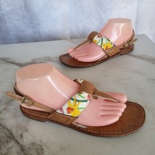 Vintage Gucci Thong Slingback Flat Leather Sa...