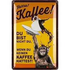 Retro metal signs sayings HURRAH COFFEE sign kitchen coffee bar decoration 20x30cm