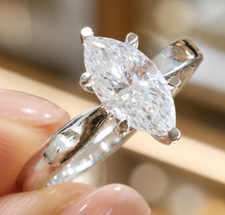 1 Ct Marquise Moissanite Engagement Ring Solid 925 Silver Bridal Jewelry Size 7