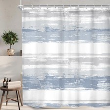 Abstract Blue Shower Curtain 72x72 Inch Modern Geometric Waterproof 1 PCS