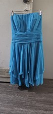 David's Bridal Bridesmaids Dress Color: Malibu Blue   Size: 12.    Style# F14169