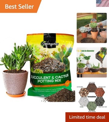 Succulent & Cactus Soil Potting Mix 1qt, Natural Organic Potting Mix for Cact...