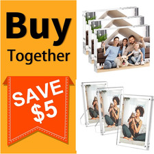 Acrylic Picture Frames Set: 4X6  5X7 Sizes - 6 Pack Value 