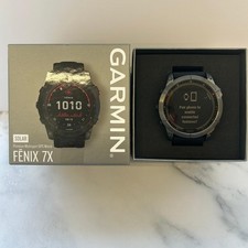 Garmin Fenix 7X Solar Premium Multi sport GPS Black 47mm Watch Mint Condition