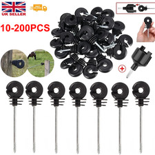 10-200pcs Ring Insulators Electric Fencing Fence Drill Spinner Wire Rope Tape