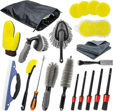 Kit Pulizia Auto, 21 Pcs Kit Lavaggio Auto per Interni Ed Esterni Kit Prodotti P
