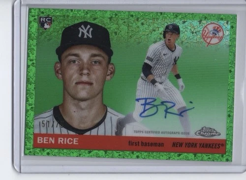 Topps 2025 Chrome Platinum Ben Rice RC Auto Green /75 Yankees Insert #CPA-BR