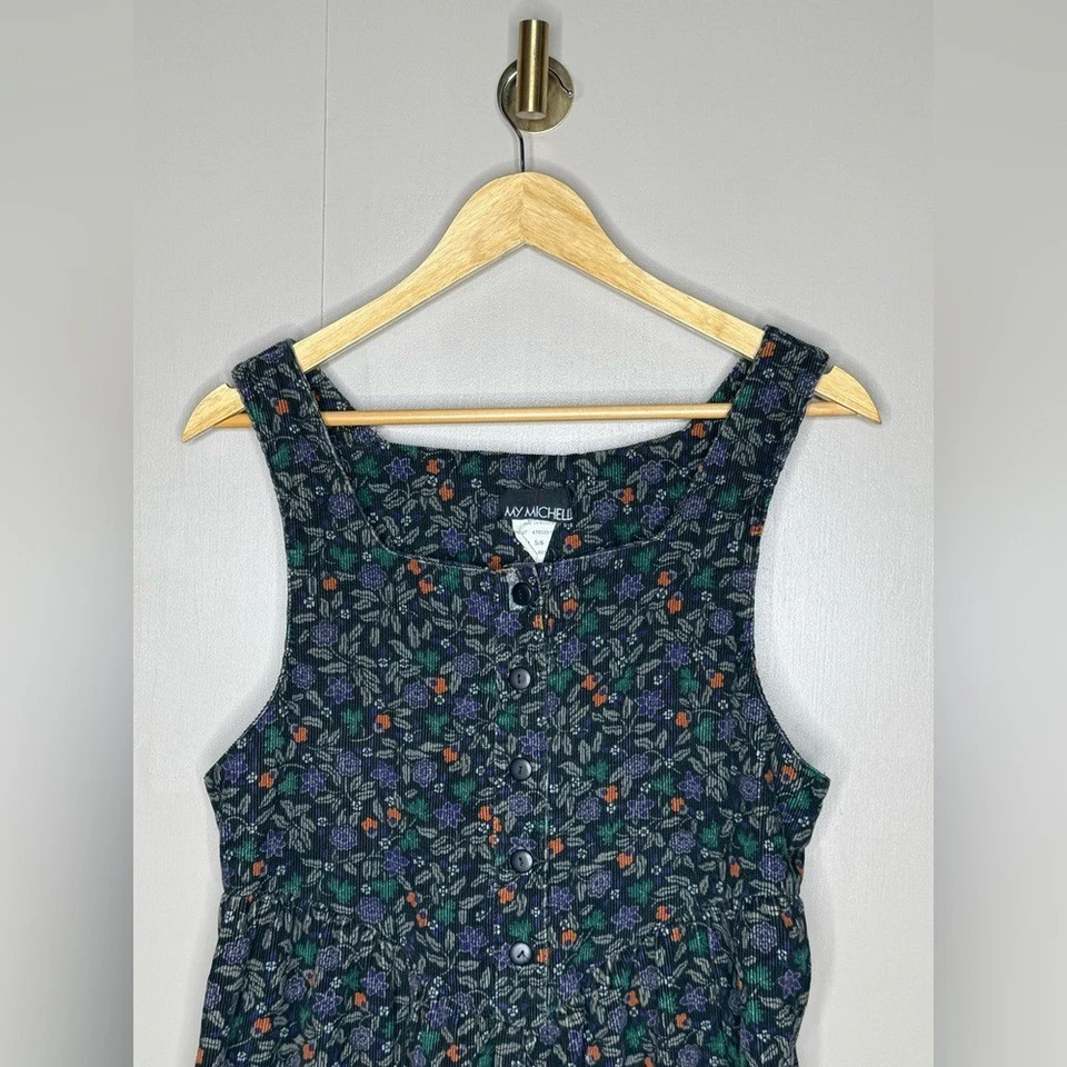 Mono Vintage My Michelle Floral Pana Años 90 Sin Mangas Talla 5/6 EE. UU. Foto 2 de 4