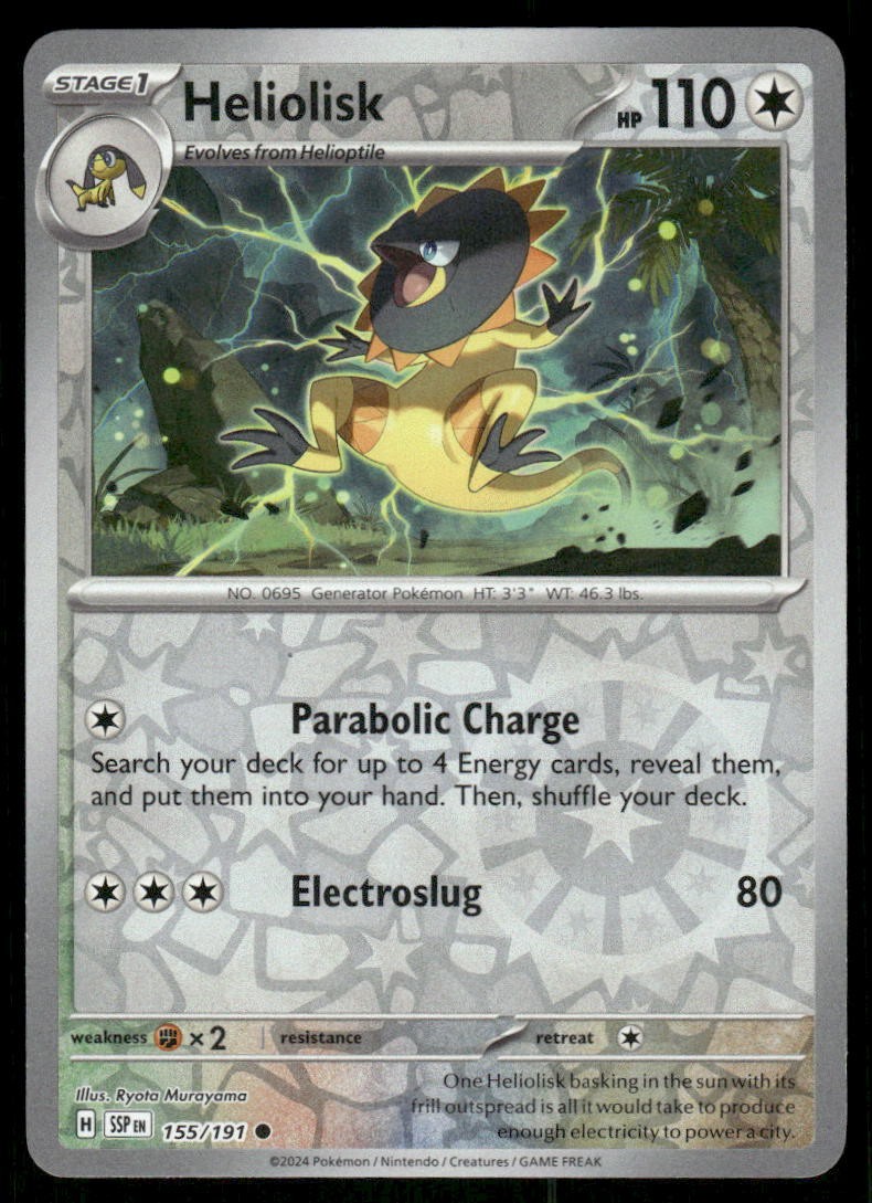 Heliolisk 155/191 - Surging Sparks - Reverse Holo Common NM