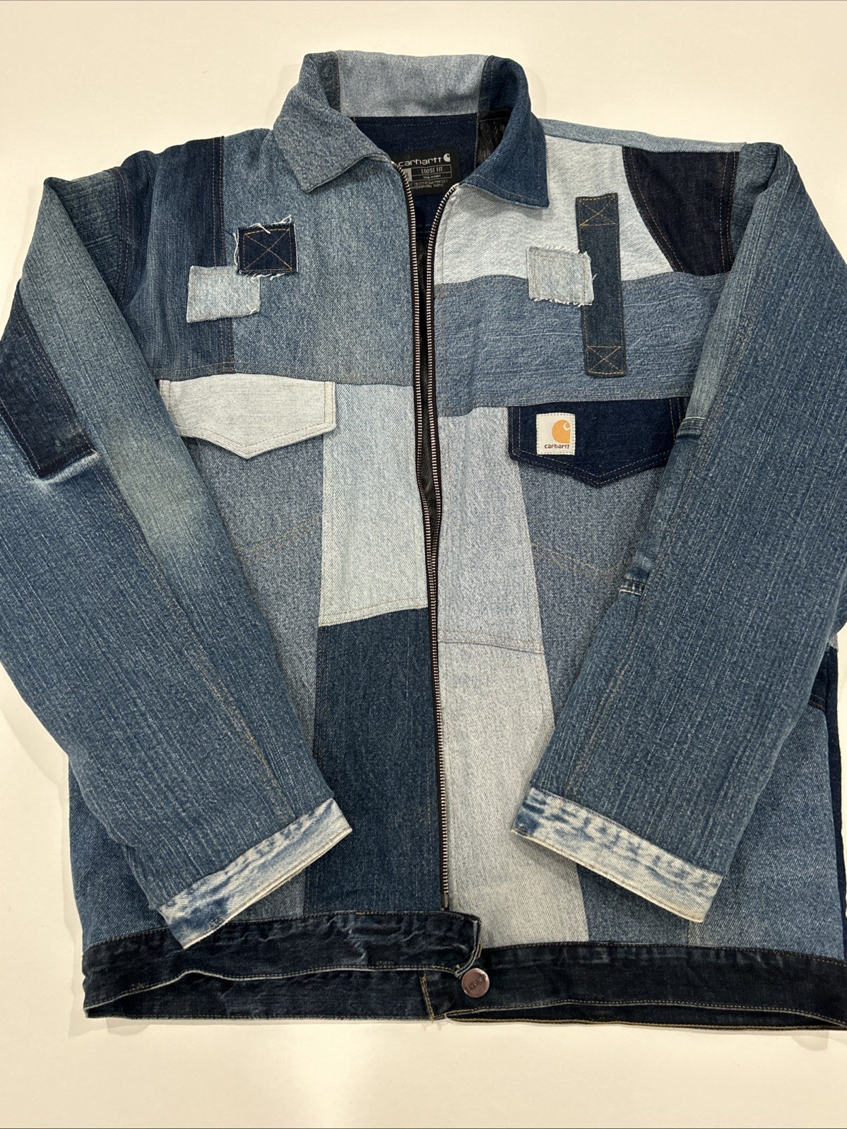 Carhartt Denim Jacket Authentic Patchwork Lined L… - image 2
