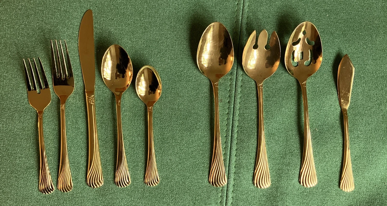 VTG Rogers Bros Gold Electroplated Stainless Flatware 44 Pieces Serving for 8