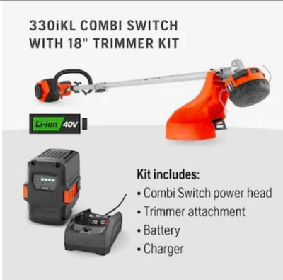 #ad Husqvarna 330iKL Combi Switch String Trimmer Attachment Battery Charger $209.99