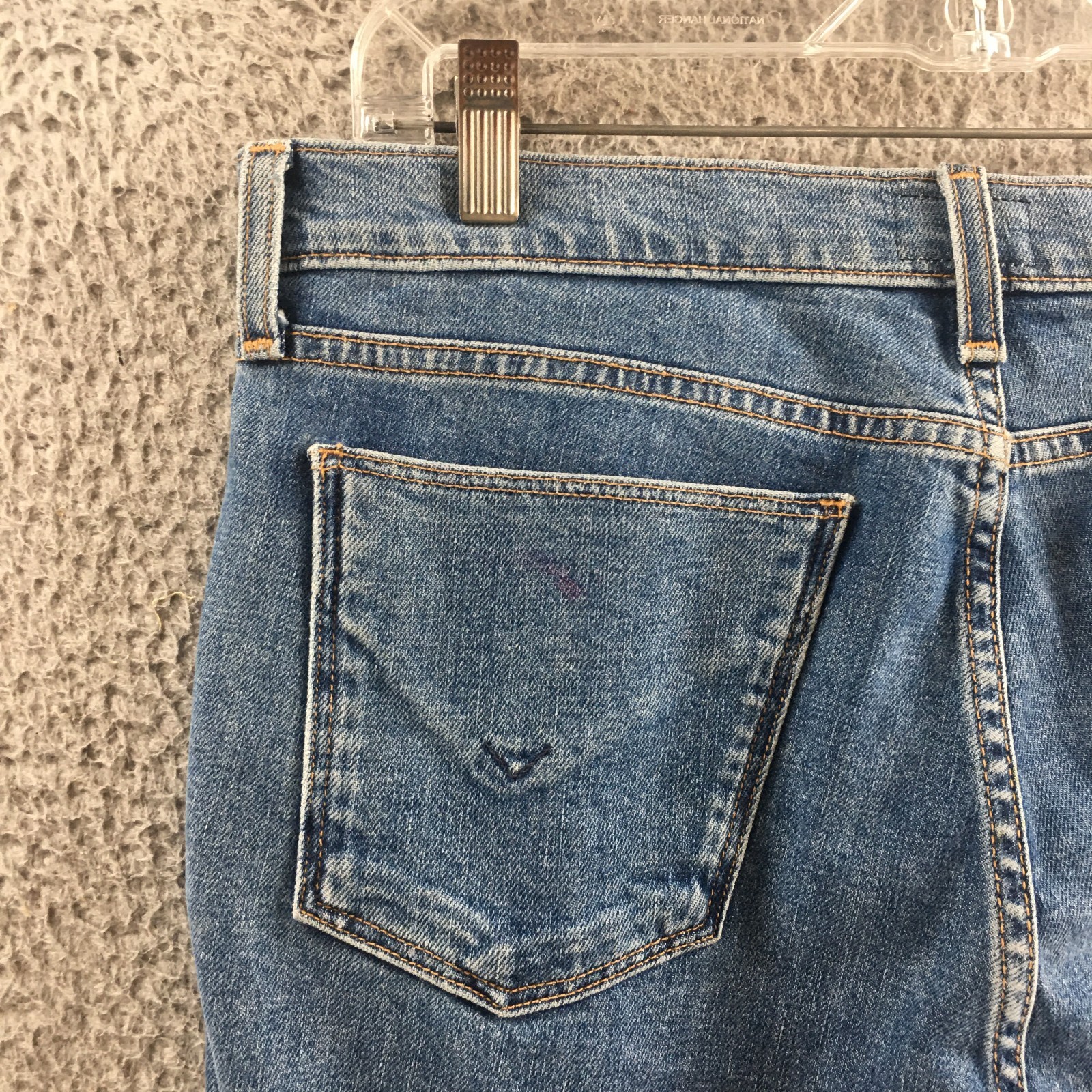Hudson Luxe Crop Riley Relaxed Straight Jeans Womens 28 Blue Denim Button Fly