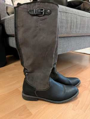 s.Oliver Damen Boots Stiefel Schwarz / Khaki Gr. 38 - Neuwertig
