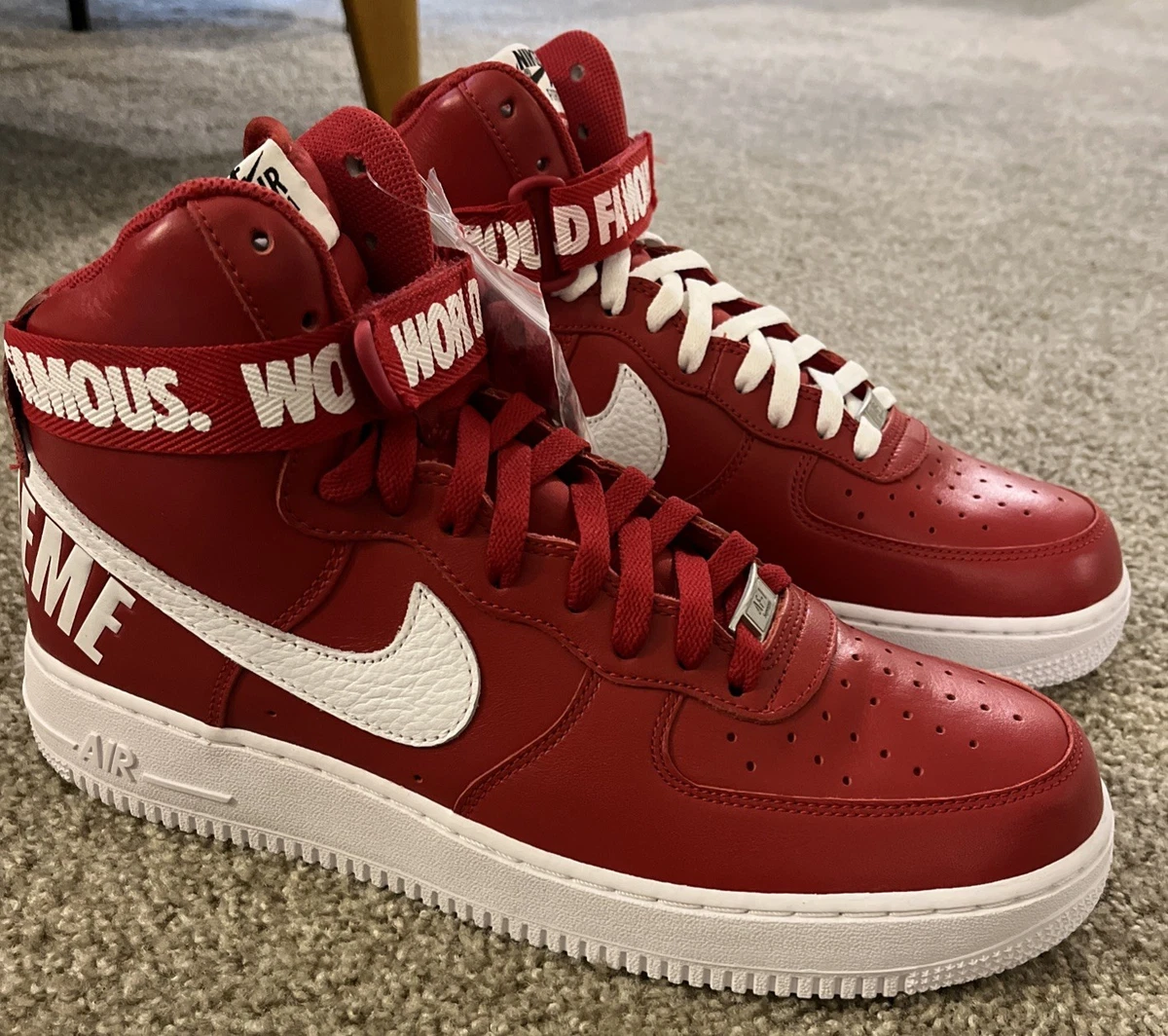 Las mejores ofertas en Nike Supreme x Air Force 1 SP High Red | eBay