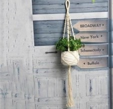 Vintage Macrame Plant Hanger Rope Boho Hanging Flowerpot Holder Home Garden Deco