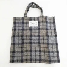 R&D.M.Co- wool linen check Tote Bag gray 5-1016T◎