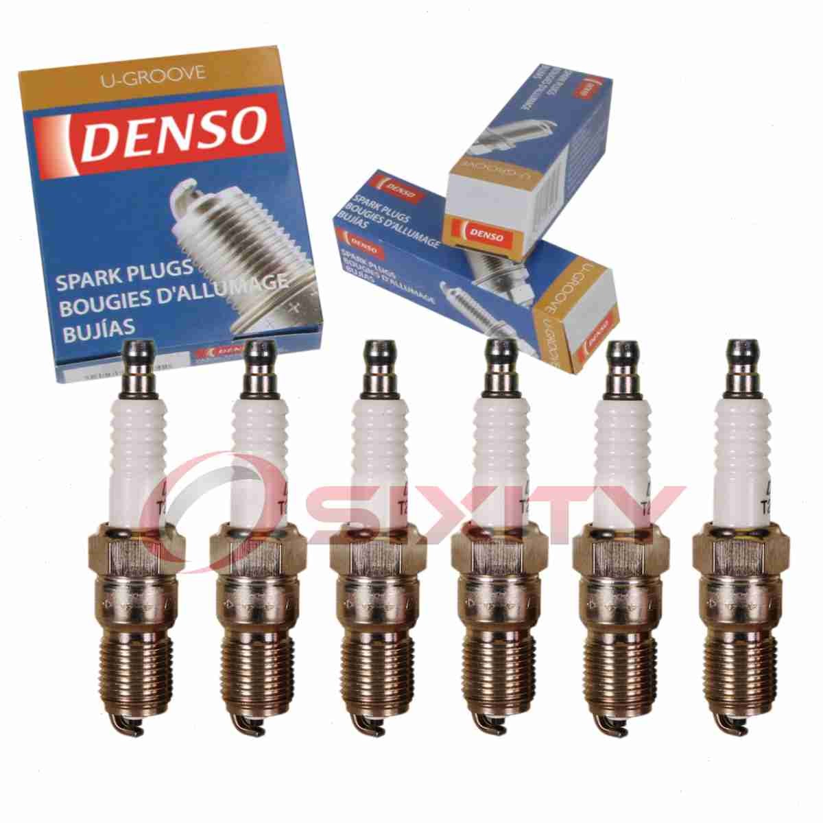 6 pc Denso Standard U-Groove Spark Plugs for 1977-1981 Peugeot 604 2.7L 2.8L wt