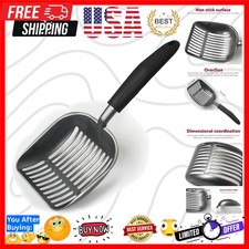 Durable Heavy-Duty Cat Litter Scoop - Large Aluminum Sifter with Long Handle