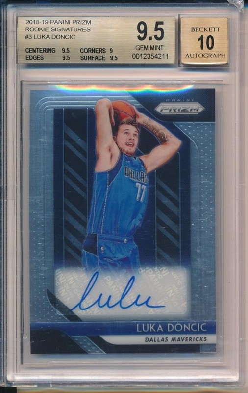 Luka Doncic 2018 Panini Prizm RC Rookie Signatures # 3 BGS 9.5 10 Auto