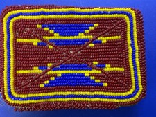 Indian Tribal Art Multi-Color Bead Covered Belt Buckle To Restore